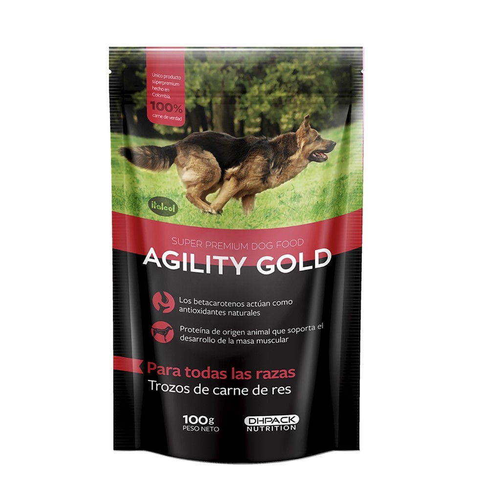 Alimento Agility Gold De Carne De Res 100g x 3