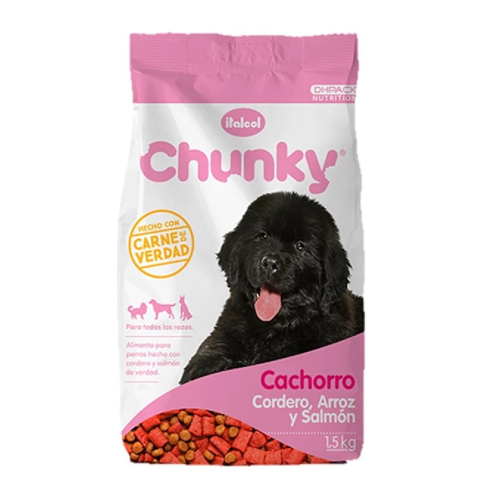 Chunky Cachorro Cordero, Arroz Y Salmón 1,5 Kg.