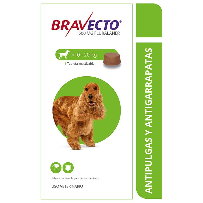 Antipulgas Bravecto Perros Medianos 10,1 a 20 kg