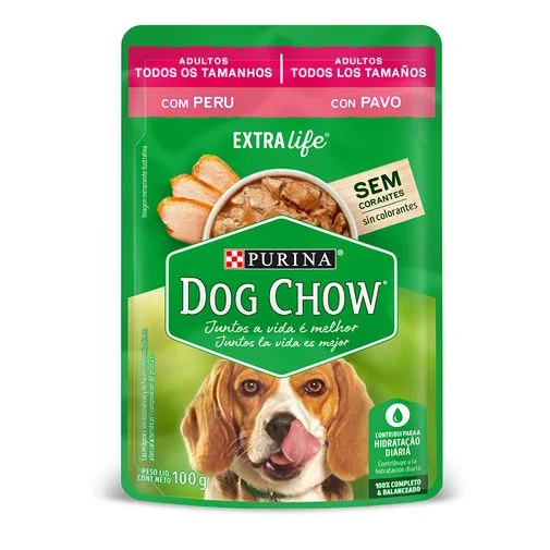 Alimento Pouch Dog Chow de trozos de pavos 100g x 5