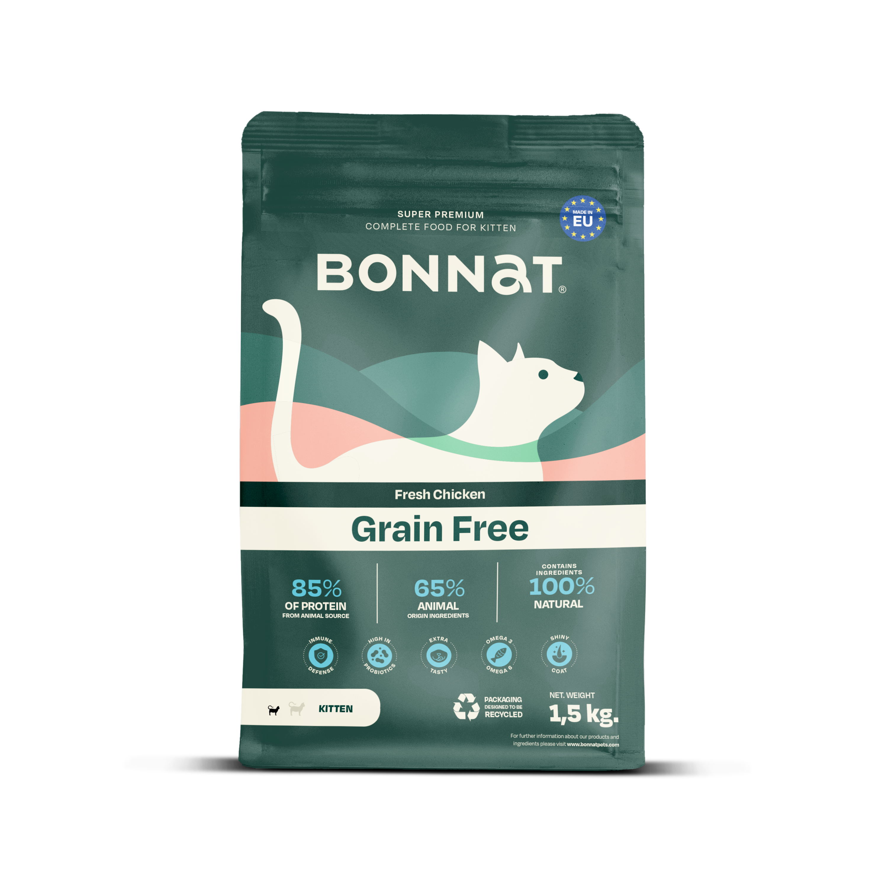 Alimento libre de granos Bonnat Kitten 1.5kg