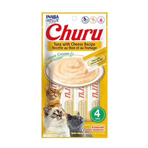 Snacks para gato Churu Atun y Queso paquete X4 tubos
