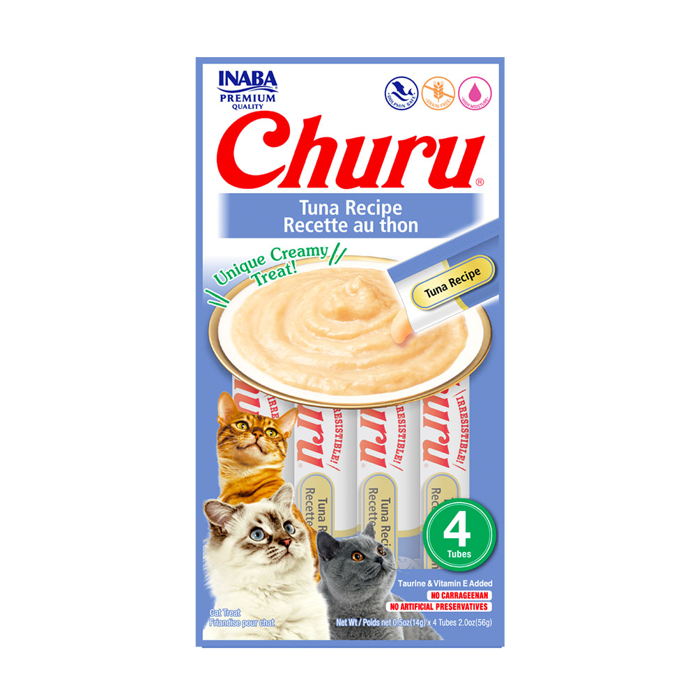 Snacks para gato Churu Atun y Sabores del mal paquete X4 tubos
