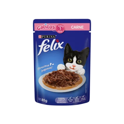 FELIX POUCH GATITOS CARNE  EN SALSA 85G