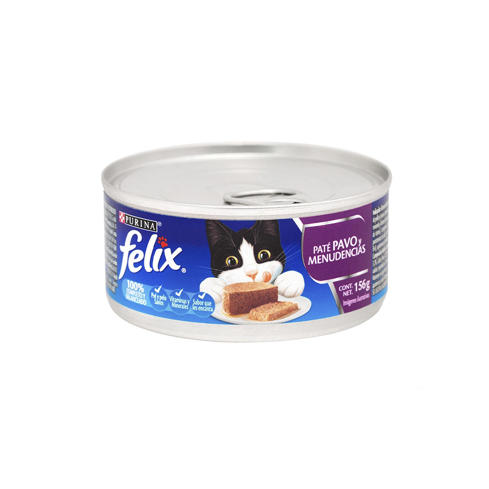 LATA PARA GATO FELIX PAVO Y MENUDENCIAS X 156G